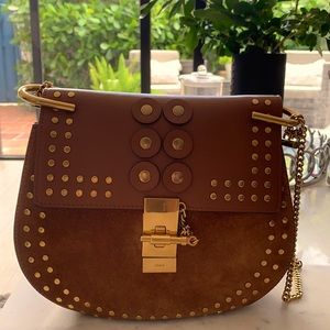 Chloe drew bag . NWT. Caramel studded
